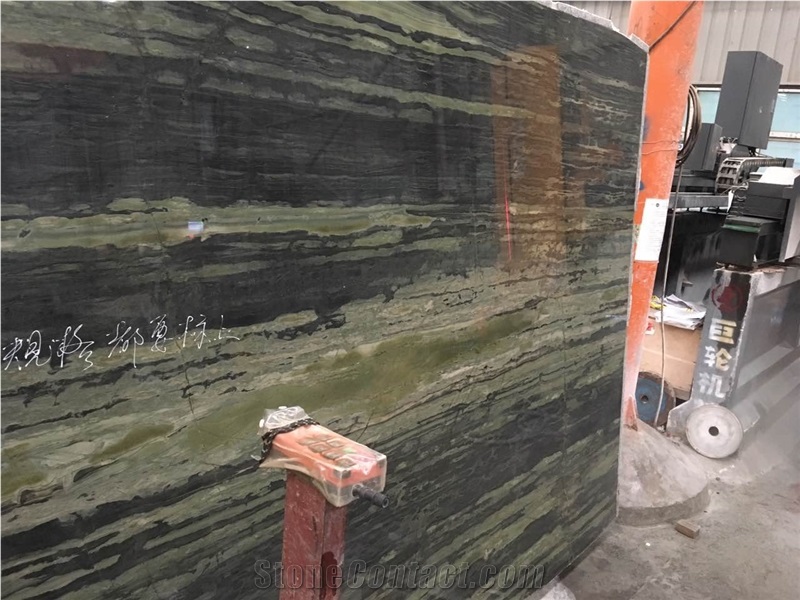 Brazil Green Verde Bamboo Quartzite Slab