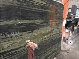 Brazil Green Verde Bamboo Quartzite Slab