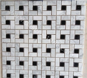 Bianco Carrara White Marble Floor/Wall Mosaic Pattern/Design