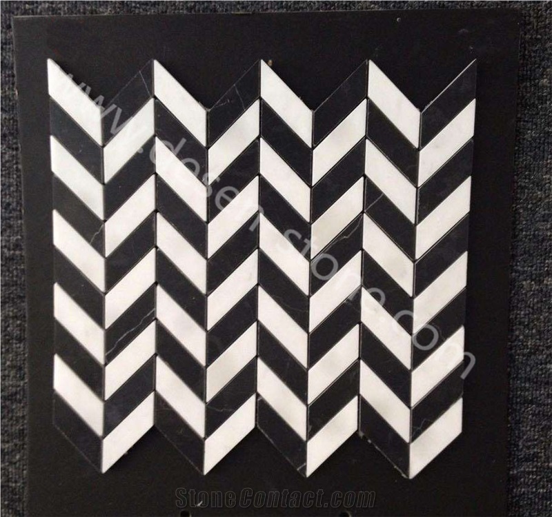 Bianco Carrara White Marble Floor/Wall Mosaic Pattern/Design