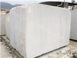 China Carrara White Marble Stone Block, Guangxi White/White Veins/China Bianco Carrara White Marble Stone Block