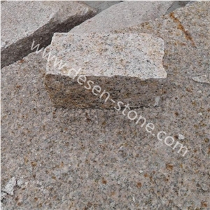 G682 Sunset Gold Rusty Granite Cobblestones/Cube Stones/Paving Stones
