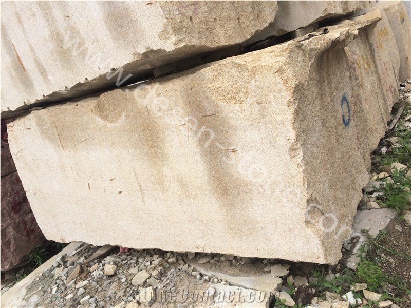 G682 Sunset Golden Rusty Yellow Granite Stone Blocks