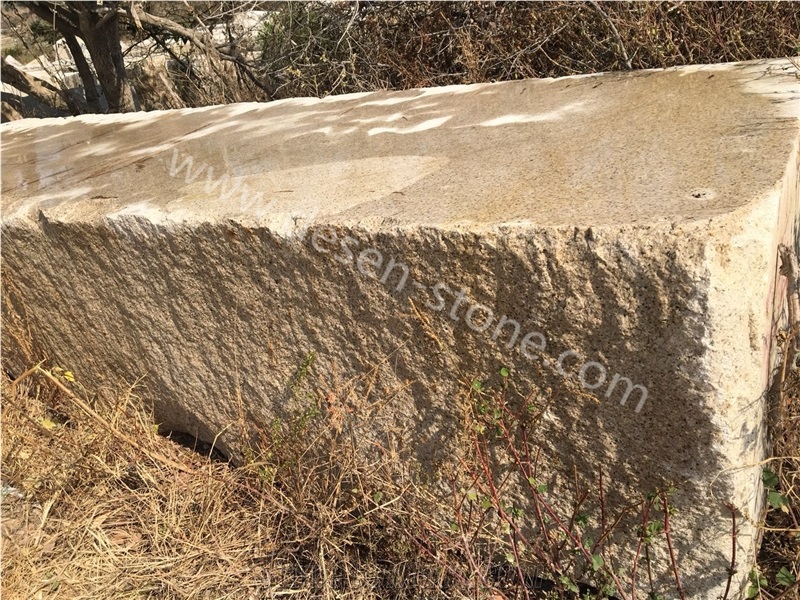 G682 Sunset Golden Rusty Yellow Granite Stone Blocks