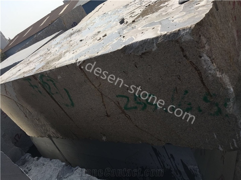 G682 Sunset Ming Gold Rusty Yellow Fantasy Granite Stone Blocks