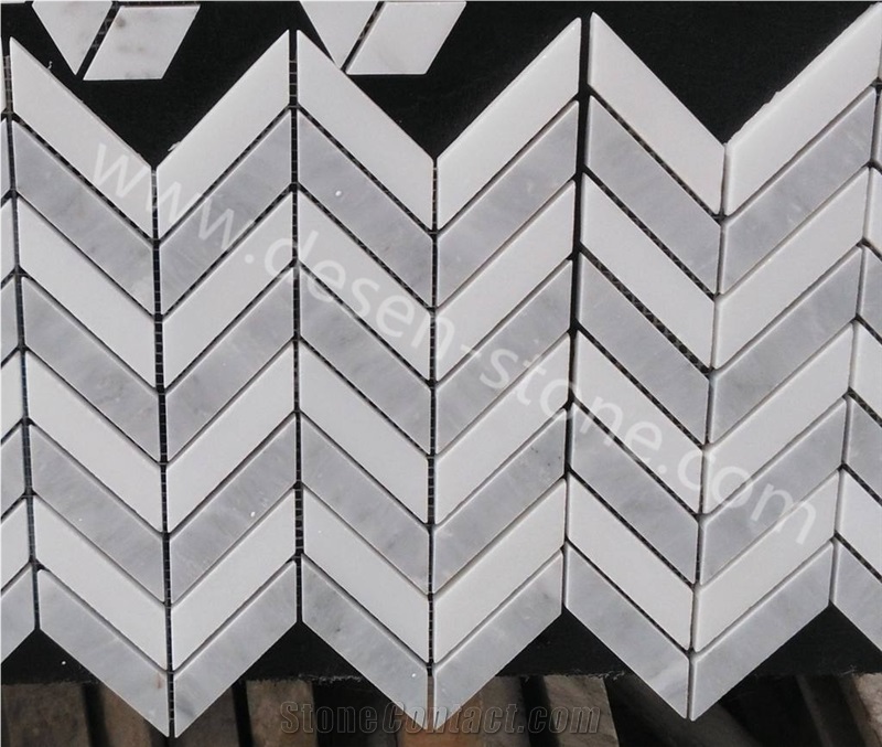 Han White Jade Marble Mosaic Pattern/Kitchen Floor Mosaic