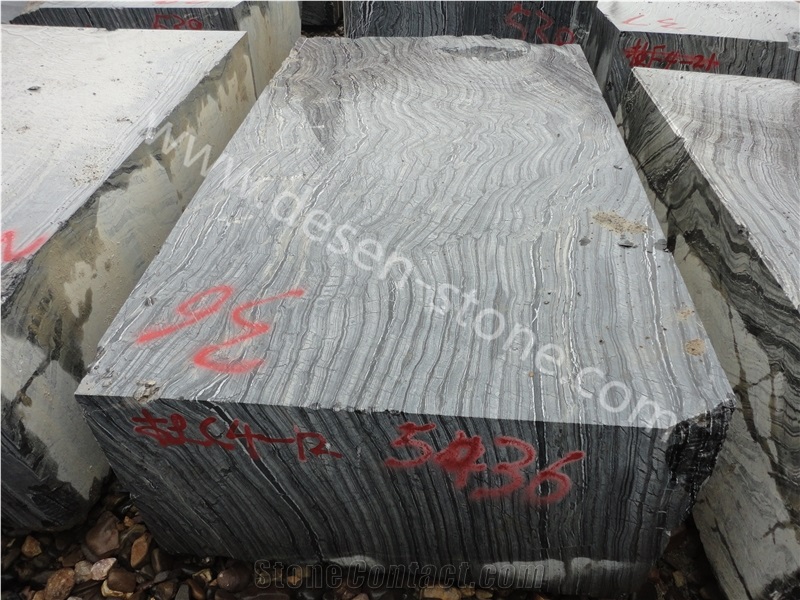 Silver Wave Marble Stone Blocks&Slabs&Tiles, Black Wood Vein/Black Forest/Black Wave/Black Wooden/Antico Wood/Zebra Black Marble Stone Block