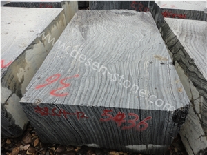 Silver Wave Marble Stone Blocks&Slabs&Tiles, Black Wood Vein/Black Forest/Black Wave/Black Wooden/Antico Wood/Zebra Black Marble Stone Block