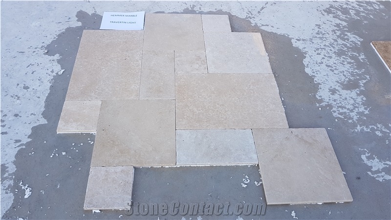 Denizli Classic Light Travertine Opus4 Pattern Tumbled
