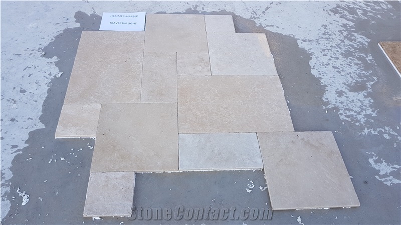 Denizli Classic Light Travertine Opus4 Pattern Tumbled