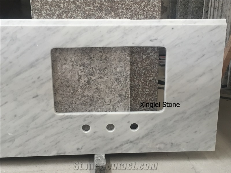Bianco Carrara White Marble Vanity Top,Italy White Marble Vanities Top