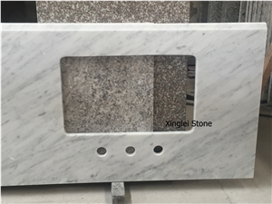 Bianco Carrara White Marble Vanity Top,Italy White Marble Vanities Top