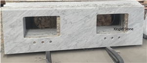 Bianco Carrara White Marble Vanity Top,Italy White Marble Vanities Top
