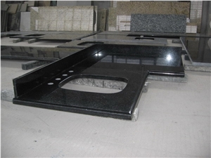 Black Galaxy Granite Countertops/Kitchen Countertops/Island Tops/Bar Tops/Table Tops,India Famous Cheap Black Granite, Sparking Black Granite Tops