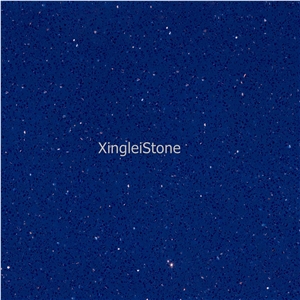 Blue Galaxy/Crystal Quartz Big Slabs, Chinese Artificial Blue Sparking Quartz Stone for Kitchen Countertops/Island Tops/Bar Tops/Bathroom Vanity Tops