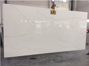 Calacatta Arabescato Quartz Kitchen Countertops/Island Tops/Chinese Popular White Quartz Stone Tops