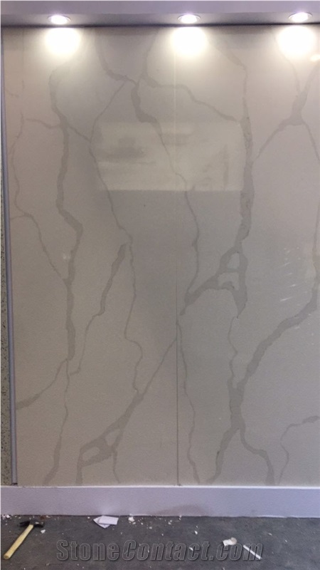 Calacatta Arabescato Quartz Kitchen Countertops/Island Tops/Chinese Popular White Quartz Stone Tops