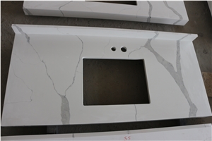 Chinese Calacatta White Quartz Bath Top- Calacattawhite Quartz Kitchen Top-Chinese Carrara White Quartz Vanity Top- Carrara White Quartz Countertop