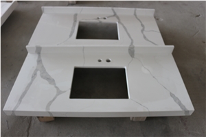Chinese Calacatta White Quartz Bath Top- Calacattawhite Quartz Kitchen Top-Chinese Carrara White Quartz Vanity Top- Carrara White Quartz Countertop
