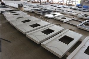 Chinese Calacatta White Quartz Bath Top- Calacattawhite Quartz Kitchen Top-Chinese Carrara White Quartz Vanity Top- Carrara White Quartz Countertop