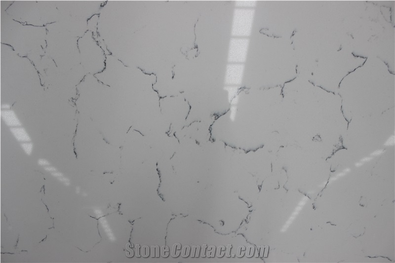 Chinese Carrara White Quartz Slabs-Carrara Quartz Tiles,Wall
