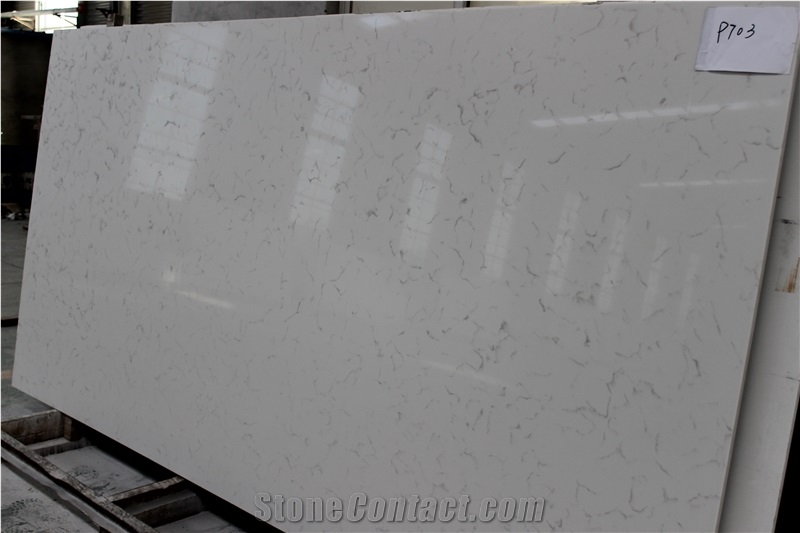 Chinese Carrara White Quartz Slabs-Carrara Quartz Tiles,Wall