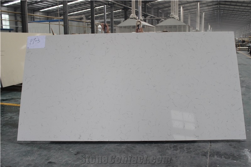 Chinese Carrara White Quartz Slabs-Carrara Quartz Tiles,Wall