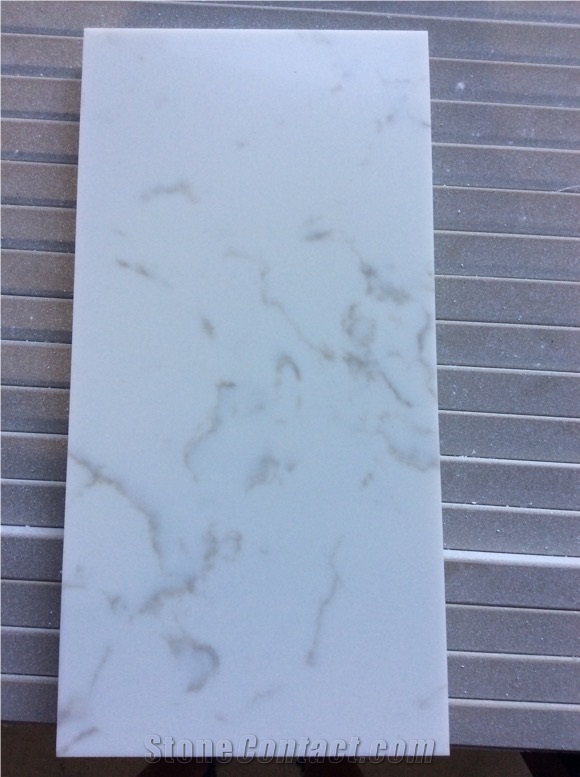Chinese Carrara White Quartz Slabs-Carrara Quartz Tiles,Wall