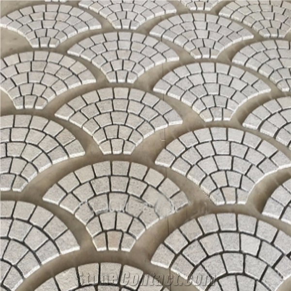Chinese Light Silver Grey Split Natural Cube Stone Paver Setts