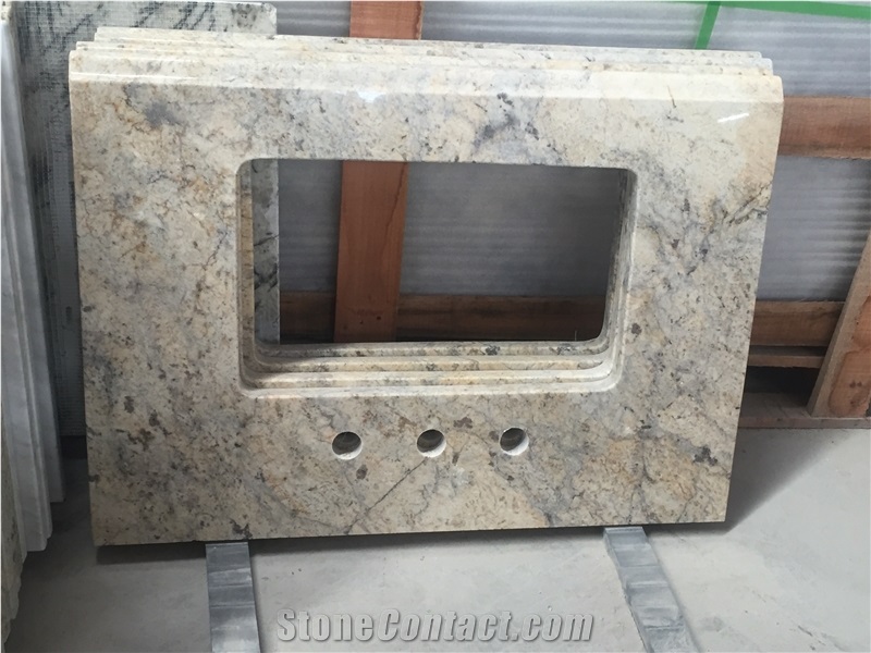 Cream Yellow/Flower Granite Bathroom Vanities,Cheap Granite for Bath