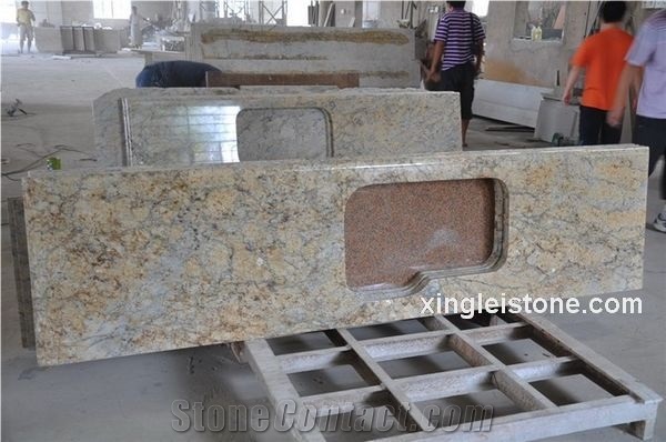 Cream Yellow/Flower Granite Countertops/Kitchen Island/Bar Tops, Chinese Beige/Cream Granite for Kitchen and Bath,Yellow Beige Granite Tops/Table Tops