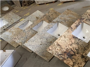 Cream Yellow Granite Vanity Tops/Bathroom Tops/Vanities, Chinese Cheap/Cream /Yellow Granite Tops, Factory for Granite Tops