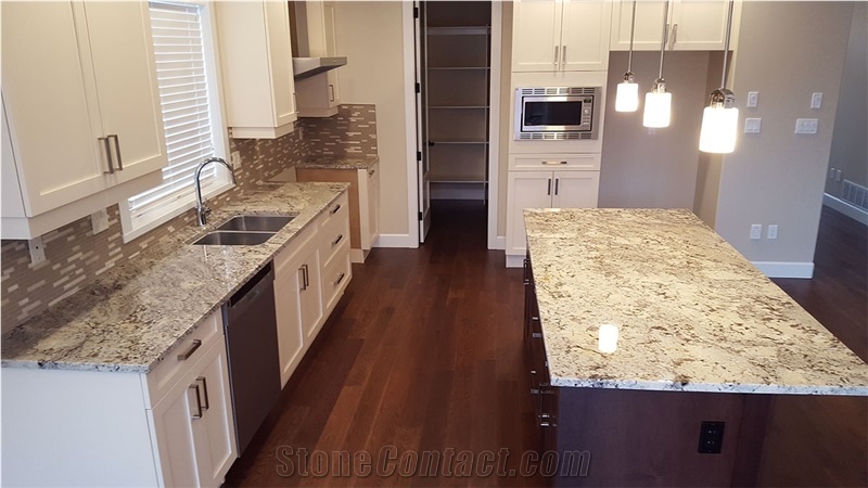 Galaxy White Kitchen Countertops, White Galaxy Island Top & Bar Tops