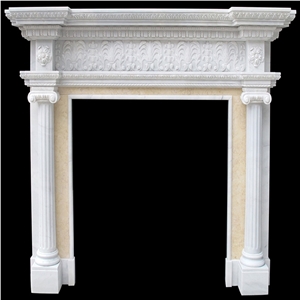 Han White Jade Marble Fireplace/Modern Style Fireplace