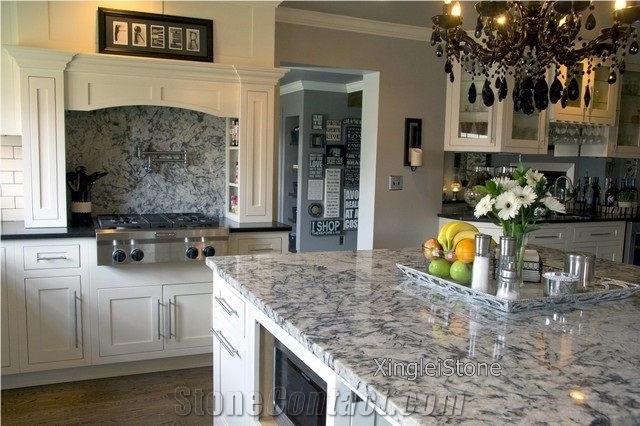 Ice Blue Granite Bathroom Vanity Tops/Vanities, Brazilian White Granite for Bath Tops, High Polished White Granite Tops/Tiles