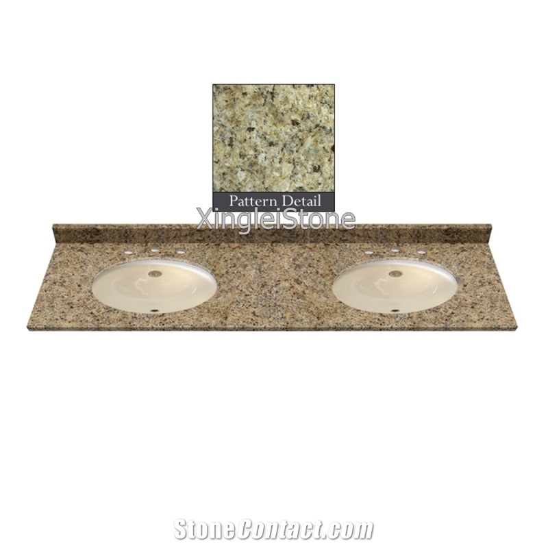 New Venetian Gold Granite Bathroom Vanity Tops /Vanities, Brazil Gold/Yellow Granite Tops, Factory for New Venetian Gold, Pretty Gold Granite Counter