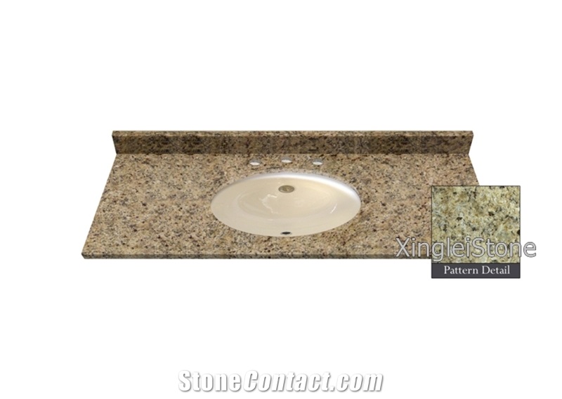New Venetian Gold Granite Bathroom Vanity Tops /Vanities, Brazil Gold/Yellow Granite Tops, Factory for New Venetian Gold, Pretty Gold Granite Counter
