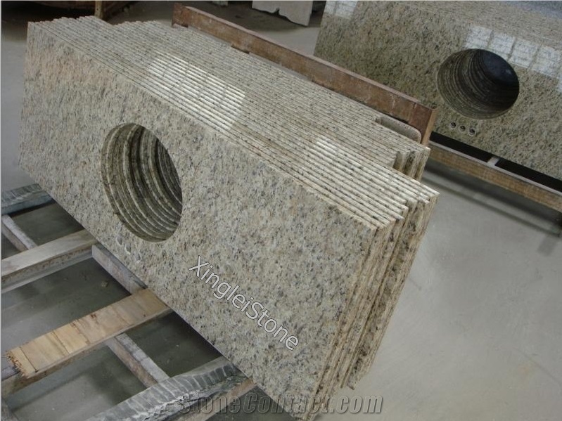 New Venetian Gold Granite Bathroom Vanity Tops /Vanities, Brazil Gold/Yellow Granite Tops, Factory for New Venetian Gold, Pretty Gold Granite Counter