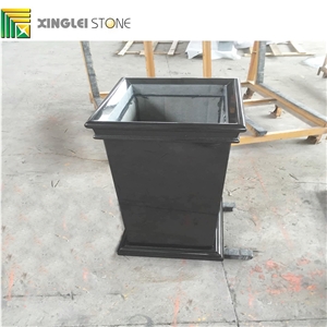Shanxi Absolute Black Granite Trash Can/Trash Bin,Hotel Trash Can