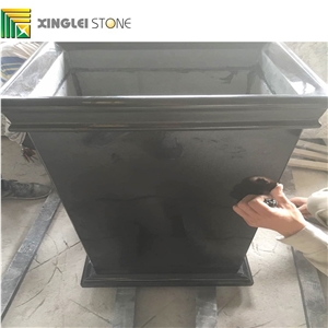 Shanxi Absolute Black Granite Trash Can/Trash Bin,Hotel Trash Can