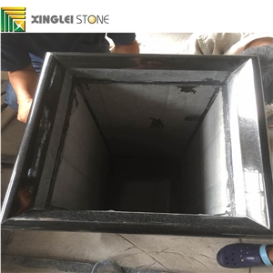 Shanxi Absolute Black Granite Trash Can/Trash Bin,Hotel Trash Can