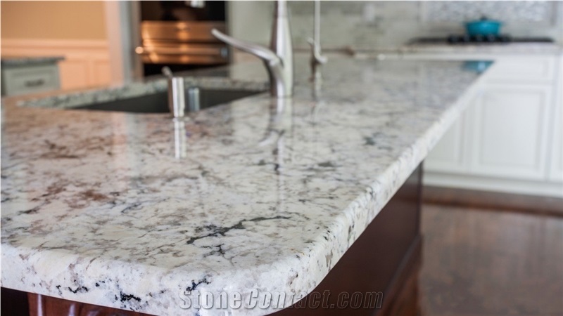 Snow White Granite Countertops, Brazil Snowflake, Brazil White Granite Vanity Tops, Island & Bar Tops