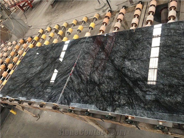 Agate Black Marble the Veins Like Tree New Material in Market