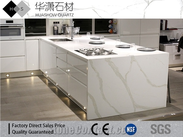 Calacatta White Quartz Series Island Top