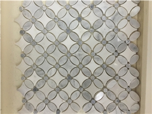Carrara White Marble Mosaic Tiles/ Customized Size Design