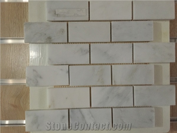 Carrara White Marble Mosaic Tiles/ Customized Size Design