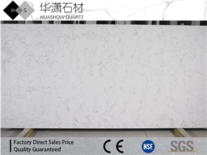 Carrara White Quartz Slab Veins Series Suitable for Countertop