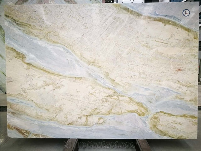 China Changbai White Jade Blue Dragon Veins Marble Slab&Tiles