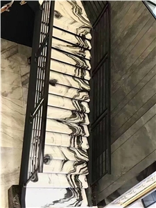 China Panda White Marble Stair, Indoor Project China Panda White Marble Stair, Indoor Project