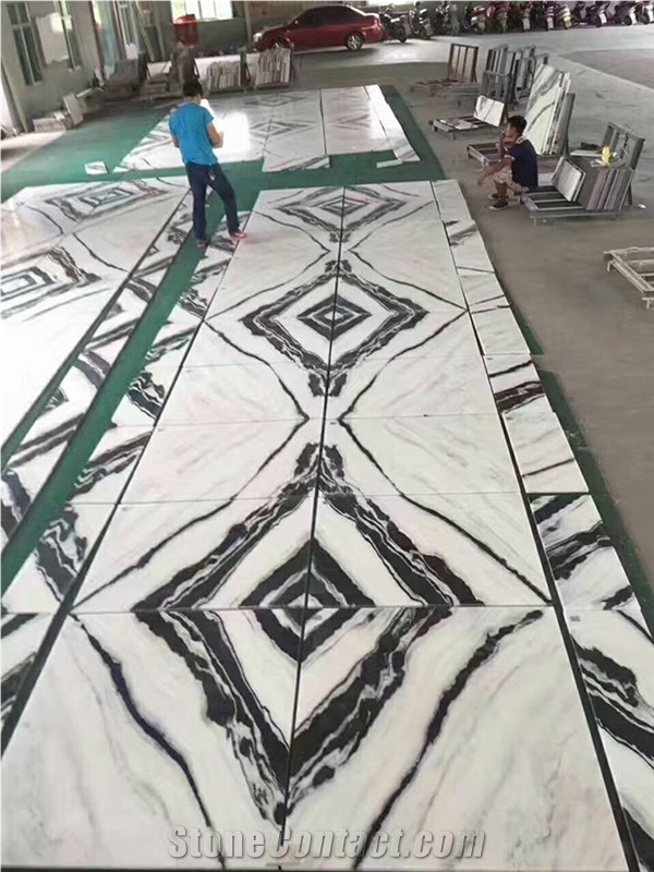 China Panda White Marble Stair, Indoor Project